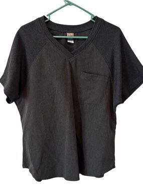 3/$20 Gen by Barco Uniforms Short Sleeve V-Neck Scrub Top in Dark Gray